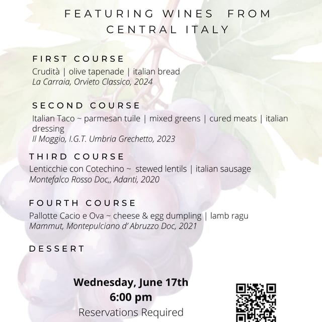 Central Italian Wine Dinner 