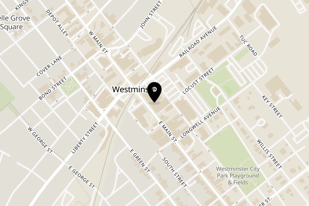 Map showing the location of Lost Lion on 27 E Main St Rear in Westminster